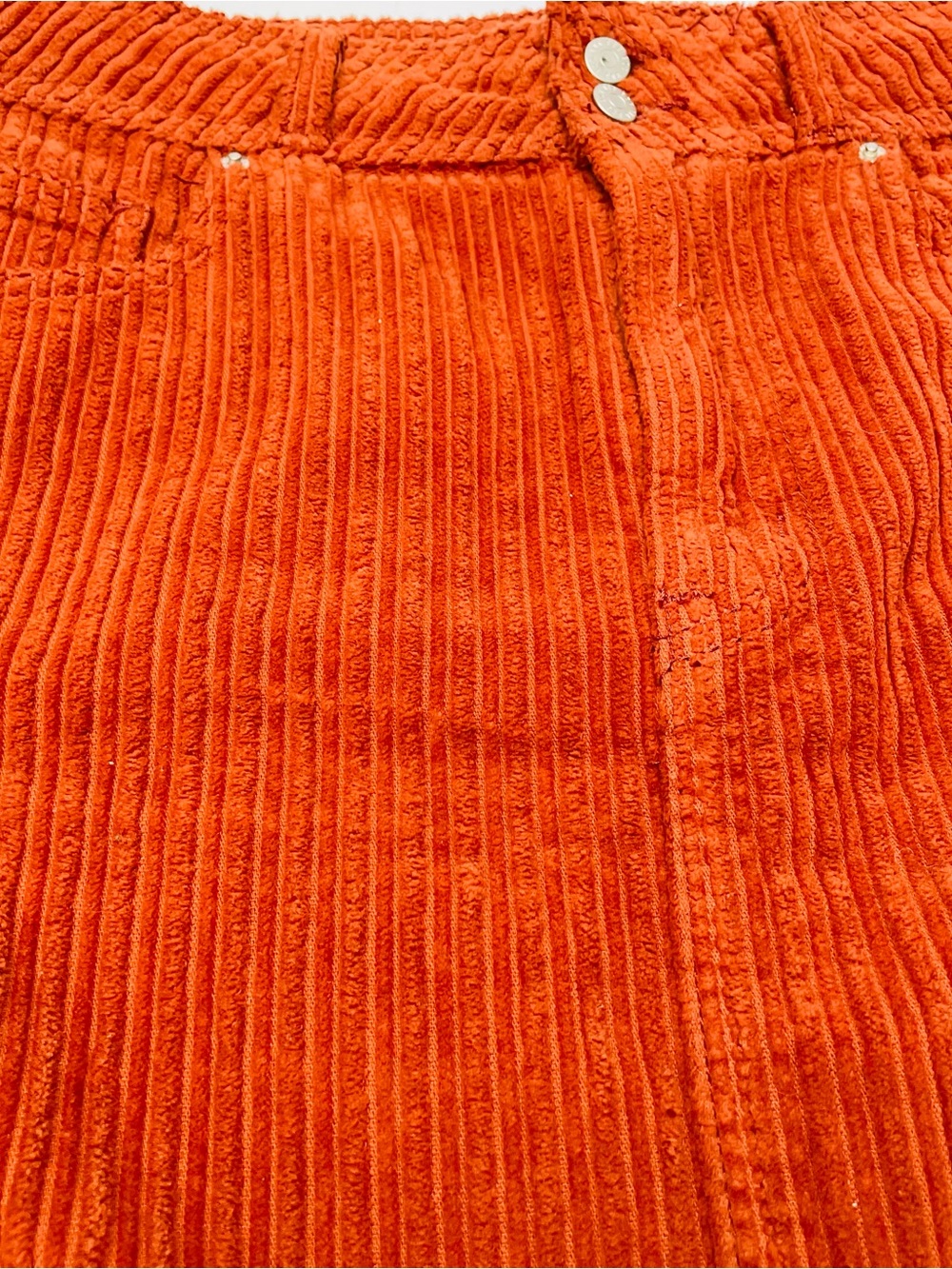 BDG Rust Burnt Orange Corduroy Zip Pocket Fall Autumn Casual Mini Skirt | Medium - Picture 2 of 8